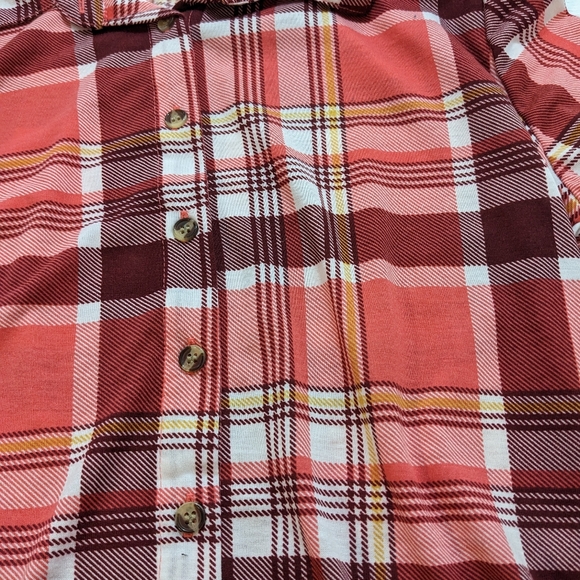 Bobbie Brooks Woman's Super Soft Plaid Long Sleeve Button-Front Shirt - Size: S. - Picture 6 of 7